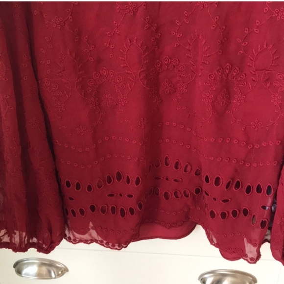 J CREW | Sheer Embroidered Button Shoulder Blouse - Picture 4 of 8